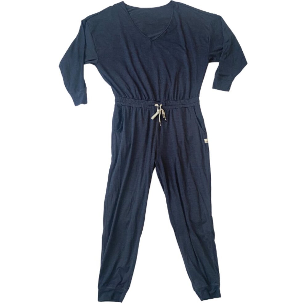 Vuori Womens Jumpsuit Lux Henley Navy Blue Heather Large